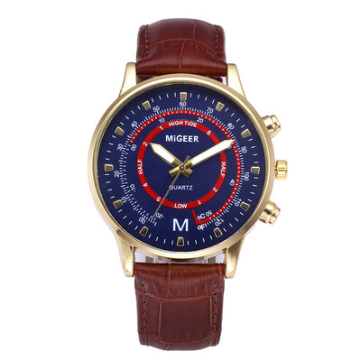 

Gobestart Men Business Watch Leather Strap Sports Fashion Watch Simulated Quartz Watch