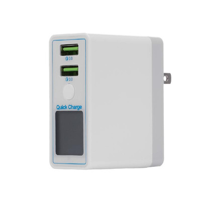 

Quick Charge 2 Ports USB Mobile Phone Charger Head Digital Display Intelligent Universal Double Holes QC30 Quick Charge UK Plug