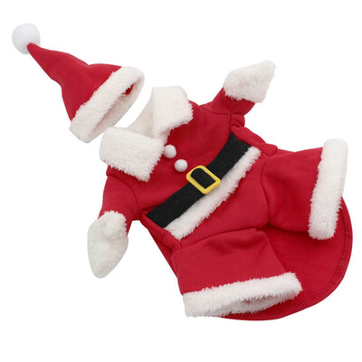 

Christmas Pet Dog Costume Puppy Xmas Santa Coat Clothing Cosplay Party Hoodies