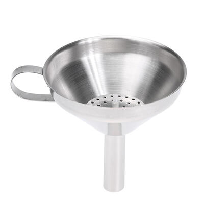 

Durable Stainless Steel Canning Liquid Powder Funnel w Removable Strainer