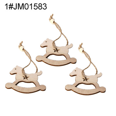 

3Pcs Wooden Hollow Blank Slices Pendants DIY Crafts Christmas Tree Ornaments