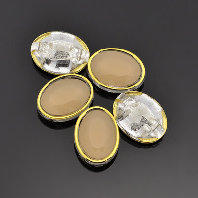 

Sew on Taiwan Acrylic Garment Accessories Faceted Oval NavajoWhite 12x10x55mm Hole 05mm