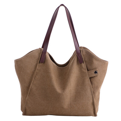 

Tailored Casual Women Canvas Bags Shoulder Bag Female HandBags Brown