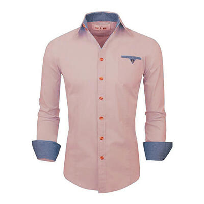 

Spring Autumn Male Fashion Pocket Shirt Casual Cotton Lapel Long-sleeve Patchwork Shirts