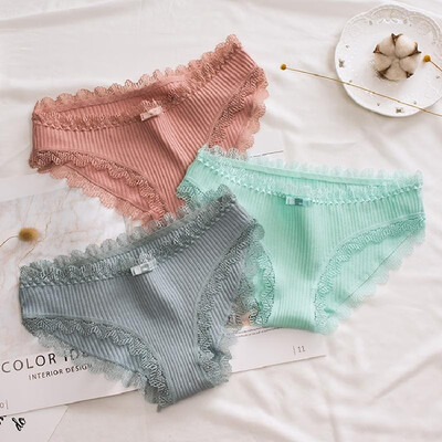 

Factory direct thread lace underwear female cotton new Japanese princess 2018 new ladies hip pants large size 018