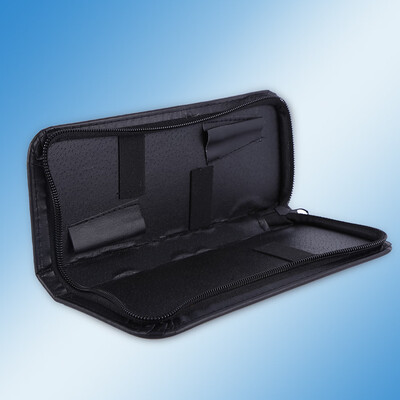 

Greensen Professional PU Leather Zipper 2 Scissors Pouch Box Hairdressing Scissors Tool Bag