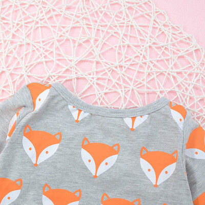 

Cute Newborn Infant Baby Girl Boy Fox Print Warm Romper Jumpsuit Clothes