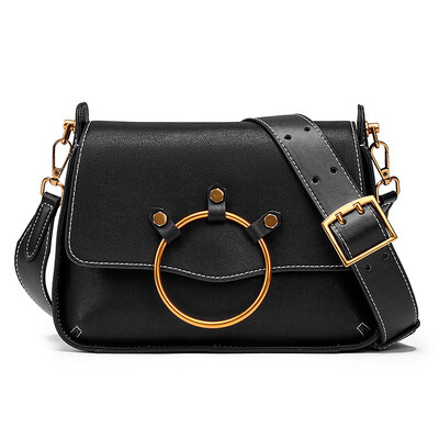 

Rmrebecca 2018 new leather bag retro wide shoulder strap saddle bag fashion single shoulder skew spanning bag