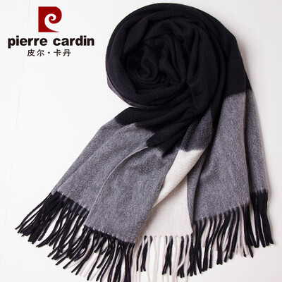 

Pierre Cardin cashmere shawl female 2018 winter new warm plaid scarf female casual wild business fashion student ladies scarf shawl dual-use D21TM5132 white black grid