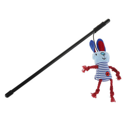

Pets Cat Cartoon Doll Pendant Teaser Rod Scratch Wand Toy Interactive Stick
