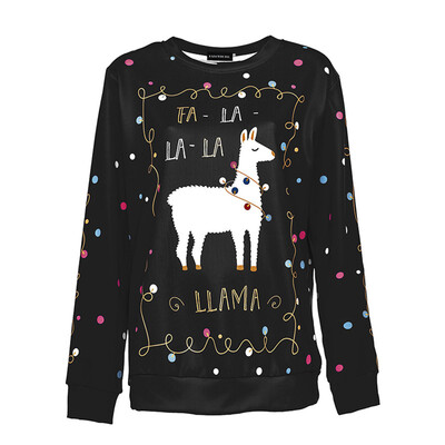 

Christmas Women Hoodie Graphic Printed Sweatshirt Long Sleeve O-Neck