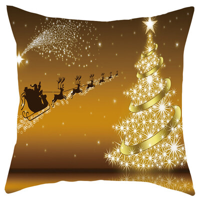 

Tailored Merry Christmas Short Plush Pillowcase Sofa Pad Set Home Decoration 18x18 Inch