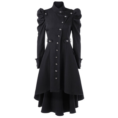 

〖Follure〗Womens Vintage Steampunk Long Coat Gothic Overcoat Ladies Retro Jacket