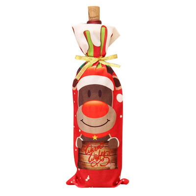 

Christmas Santa Claus Snowman Elk Wine Champagne Bottle Bag Cover Gift Decor