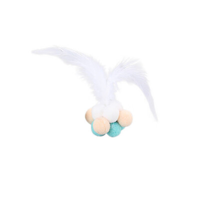 

Cat Scratching Feather Toys Cats Toy Roll Ball Bell Sound Colorful Balls Toy For Kitten Interactive Pet Funny Training Dog Craft