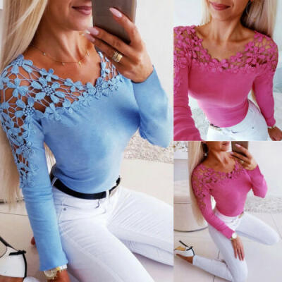 

UK Lady Autumn Casual Long Sleeve Top Blouse Clubwear Women Sexy Lace Up T-Shirt