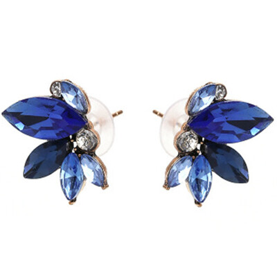 

Cute Crystal Stud Earrings For Women Sapphire Ruby Rhinestone Earrings Trendy Brincos Plant Charm Acrylic Fashion Jewelry