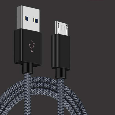 

1M Double Elbow USB Data Cable Mini 90 Degree Nylon Braided No Winding Fast Charging Line For Android