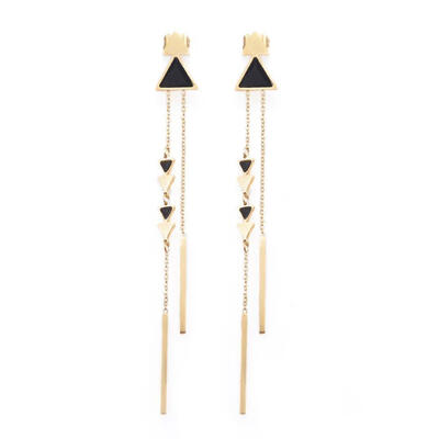 

304 Stainless Steel Resin Stud Earrings Golden 99mm pin 08mm