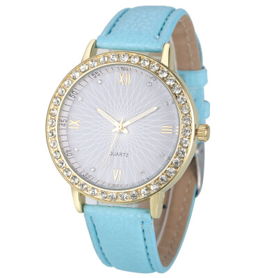 

〖Follure〗Fashion Women Diamond Analog Leather Quartz Wrist Watch Watches Black