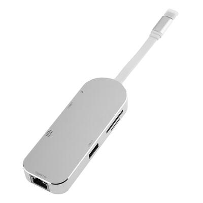 

Type-C to 2 USB30 Hub SDTF Card Reader w 4K HDMI Gigabit Lan PD