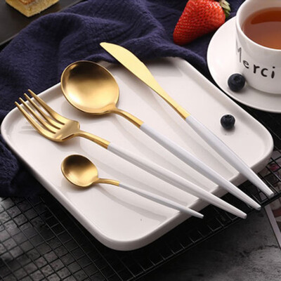 

Stainless Steel Flatware Cutlery Set Kitchen Cutter Fork Spoon Teaspoon 4PcsSet