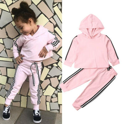 

US Kids Baby Girls Autumn Winter Outfits Set Hoodies Tops Pants Casual Tracksuit