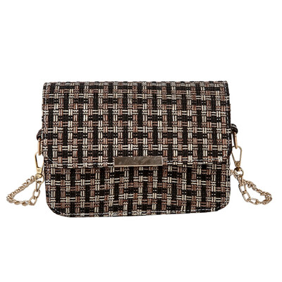 

Women Weave Shoulder Bag Simple Chain Small Square Bag Vintage Messenger Bags Designer Luxury Cutch Sac Main YJ