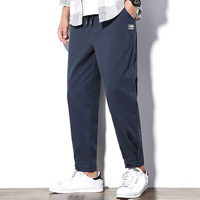 

Gobestart Men Summer Fashion Solid Color Casual Pants Fitness Trousers Long Pants