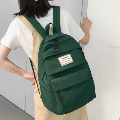 

Ins wind bag female Korean high school backpack college students large-capacity antique fashion backpack