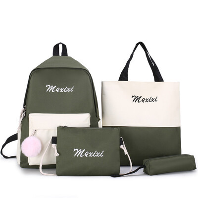 

Old girls school bag womens Korean high school college students backpack simple ins double shoulder bag all-on-one