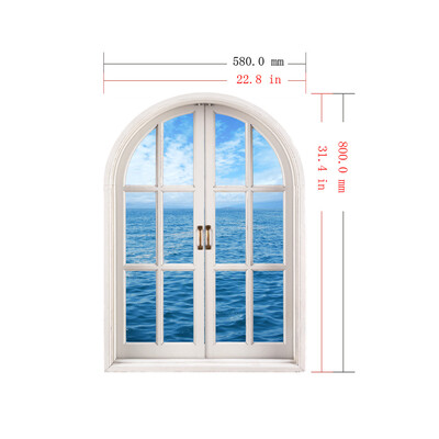 

〖Follure〗3D Window Sea View Wall Stickers Removable Art Decal Mural Wallpaper
