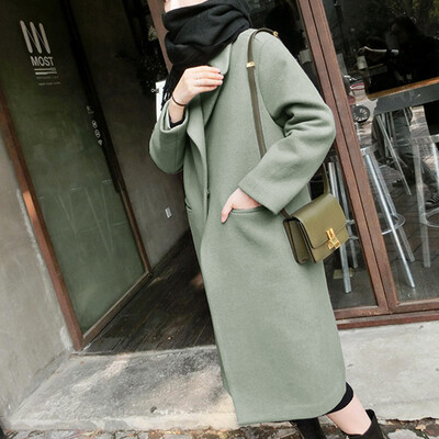 

Tailored Women Winter Warm Trench Long Coat Outwear Lapel Wool Jacket Overcoat Plus