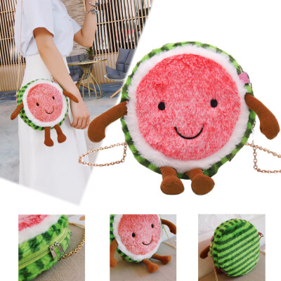 

Tailored Fashion Women Watermelon-Like Plush Crossbody Bags Weird Bag Cute Shoulder Bags