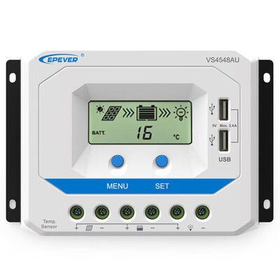

ViewStar-AU Series 10-60A PWM Solar Charge Controller for 12V24V36V48V Solar Panel System LCD Display Negative Grounded Solar