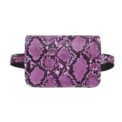 

Snake Print Flap Waist Bags Women Small Leather Serpentine Fanny Chest Pack