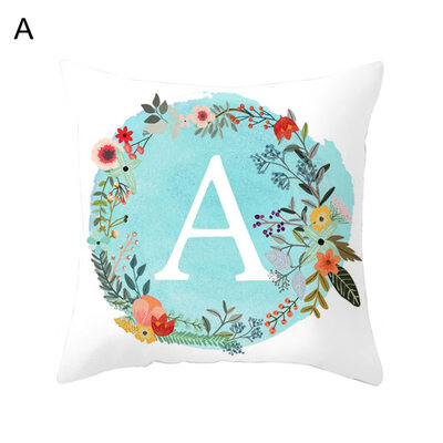 

Alphabet Wreath Pattern Pillow Case Cushion Cover Sofa Car Cafe Office Decor