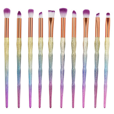 

10pcs Diomand Shape Makeup Brushes Pincel Set Eyes Shadow EyeLiner Concealer Powder Facial Cosmetic Brush Beauty Tool Kit