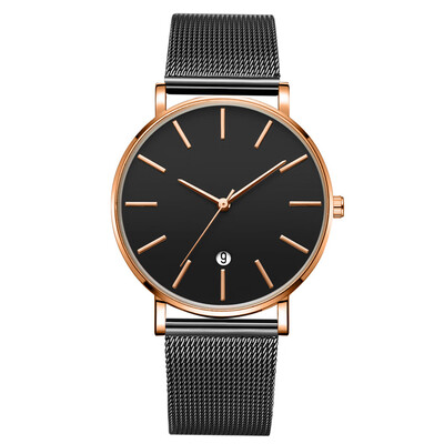 

Gobestart Fashion Simple Simple Casual Calendar Business Net With Strap Mens Watch