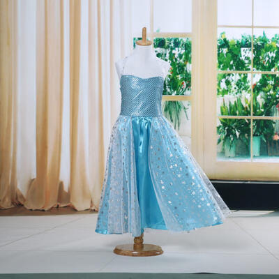 

2015 Sequins Baby Girls Kids Princess Costume Snow Queen Gown Fancy Dress 3-8Y