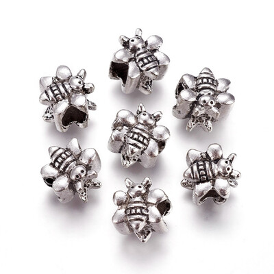 

Alloy European Beads Large Hole Beads Bees Antique Silver 11115x11512x10mm Hole 5mm