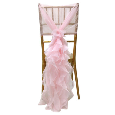 

Elagant Chair Cover Bow Band Ties Ruffled Sashes Wedding Party Banquet Decor