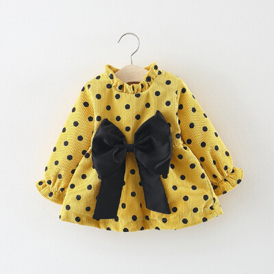 

Toddler Infant Baby Girl Dot Flower Clothes Long Sleeve Dress Tutu Lace Dress