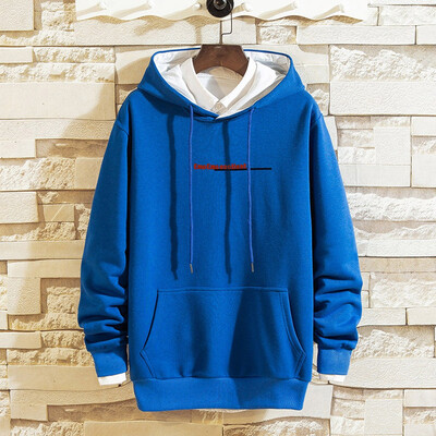 

Gobestart Mens Casual Fashion Letter Print Pullover Hooded Loose Hooded Sweater Coat