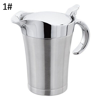 

Kitchen Stainless Steel Double Wall Insulated Gravy Boat Sauce Jug with Lid
