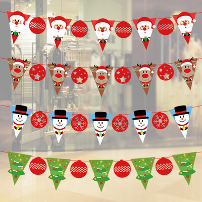 

Du Mei recalls 4 pieces of Christmas flag tree Christmas tree package Christmas decorations hanging flag door hanging holiday scene layout pendant Korean Christmas flag