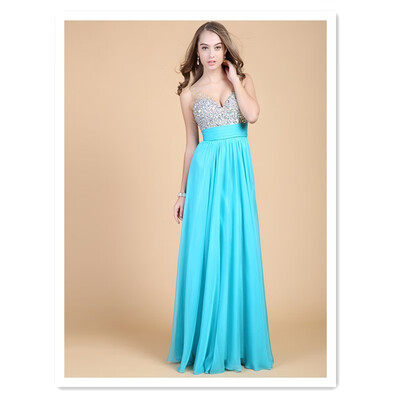 

2018 spring&summer chiffon evening dress Tencel dress wedding toast dress hosted banquet car model long section