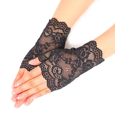 

Women Gloves Hollow Lace Dance Wedding Short Lace Gloves