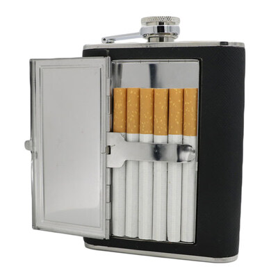 

Cigarette Case 56oz Stainless Steel Hip Flask Wine Liquor Alcohol Drinkware