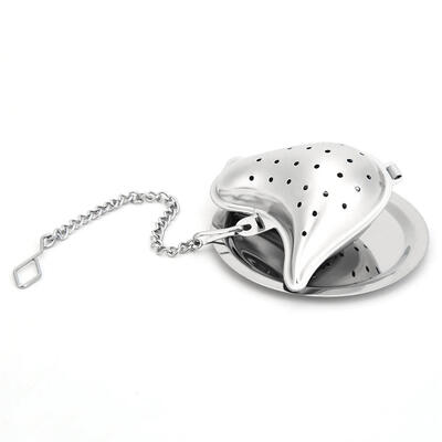 

Stainless Steel Tea Infuser Mesh Filter Locking Spice Tea Strainer wTray